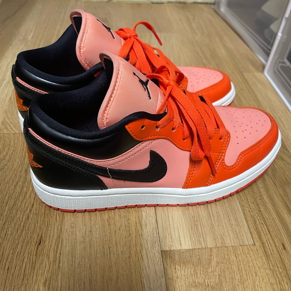 Jordan Women's Sneakers in Orange, Pink, and Black